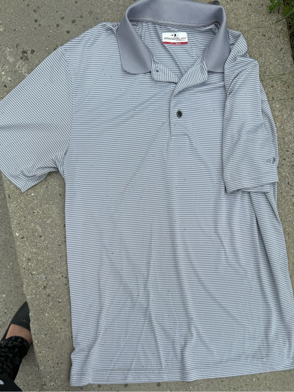 Grand Slam Men's Light Gray Micro-Striped Polo